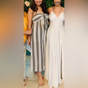 GB Girls Black and White Striped Jumpsuit